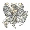 Angel wing tattoo design idea