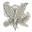 Angel wing tattoo design idea