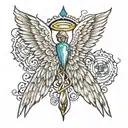 Angel wing tattoo design idea