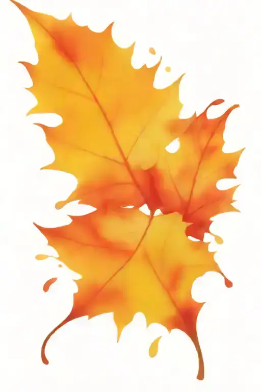 autumn leaves and animal tattoo design idea