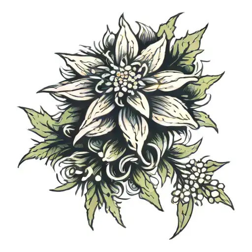 edelweiss flower on the wrist without a stem tattoo design idea