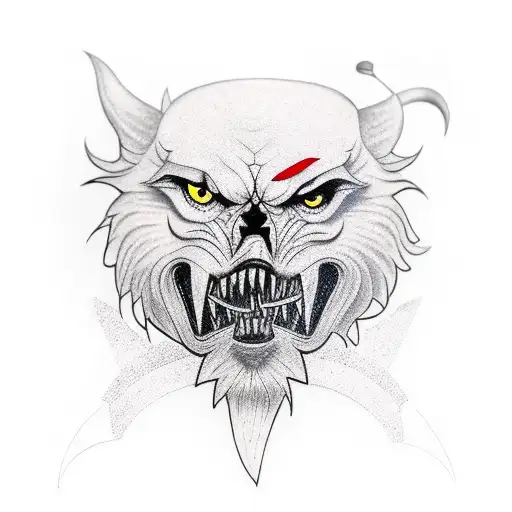 Lobo - camino - brújula tattoo design idea
