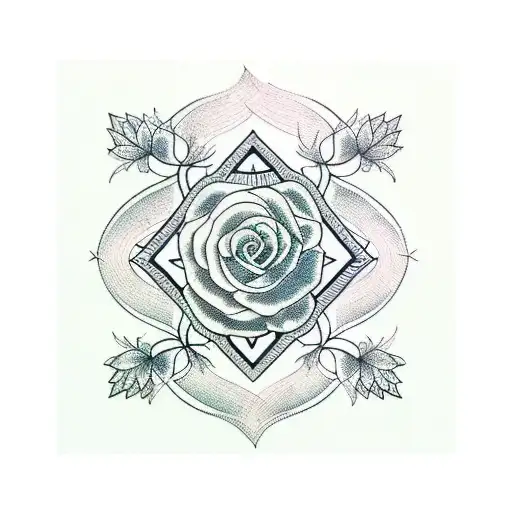 Create a sleeve tattoo of intertwining grape vines and geometric patterns tattoo design idea