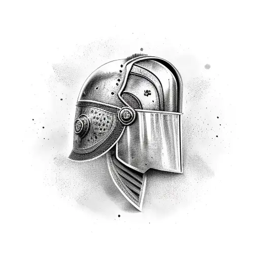 Warrior helmets of history collage tattoo design idea