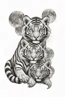 tiger cubs full moon tattoo design idea