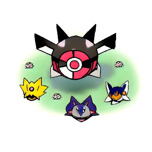 Pokemon and digimon  tattoo design idea