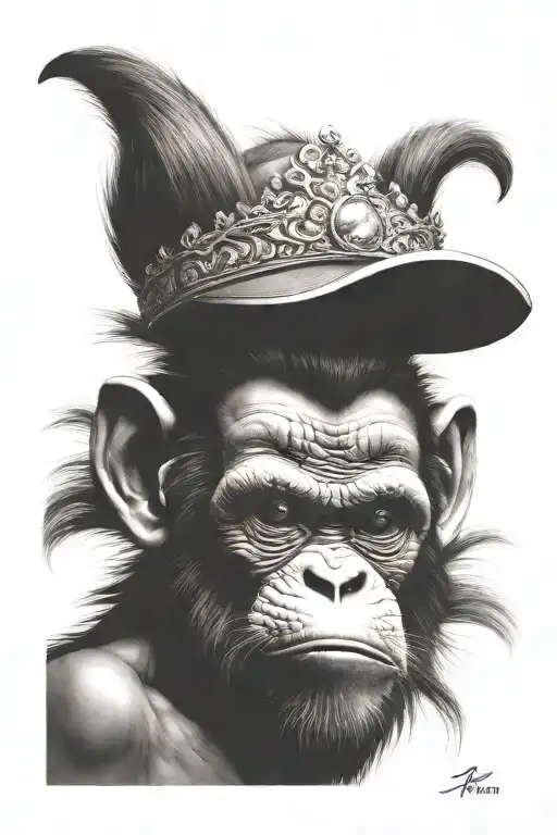 face roar monkey  tattoo design idea
