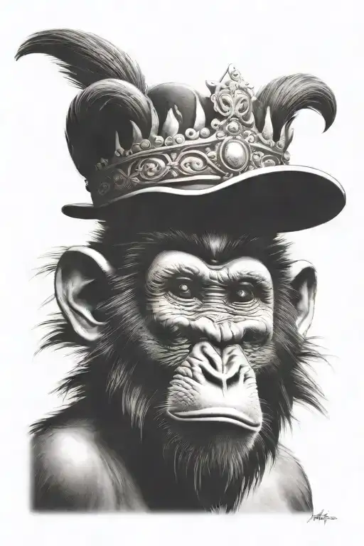 King face roar king monkey tattoo design idea