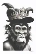 King face roar king monkey tattoo design idea