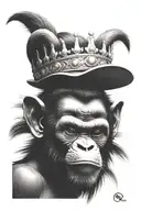 King face roar king monkey tattoo design idea