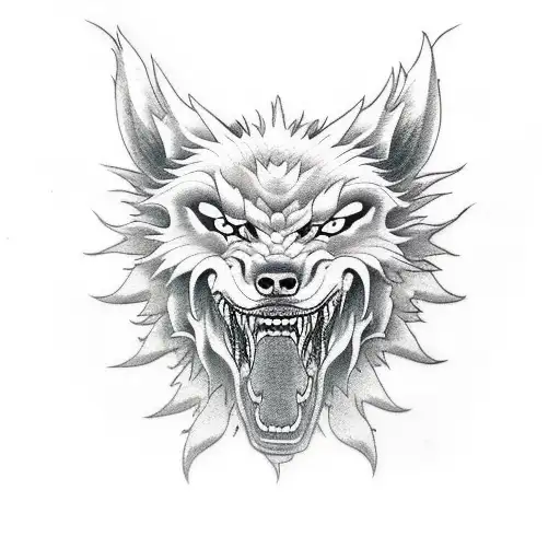 Fenrir in chains tattoo design idea