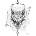 Fenrir in chains tattoo design idea