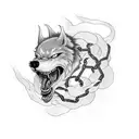 Fenrir in chains tattoo design idea
