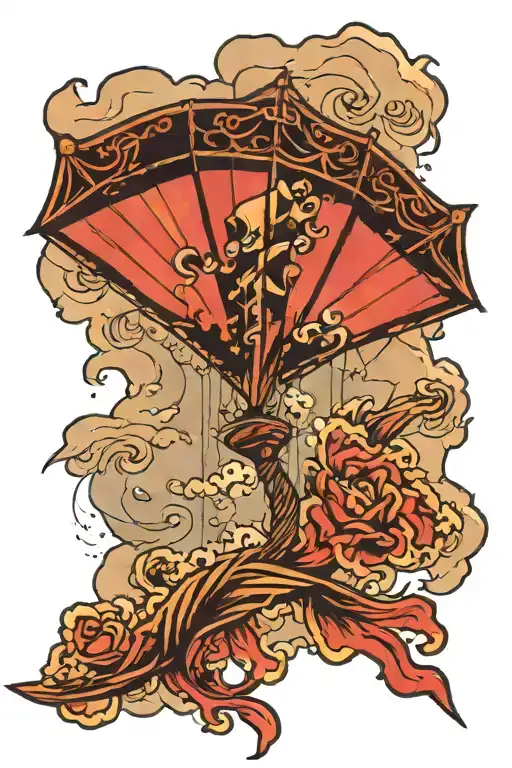 A kite that is flying in the wind of a tornado tattoo design idea