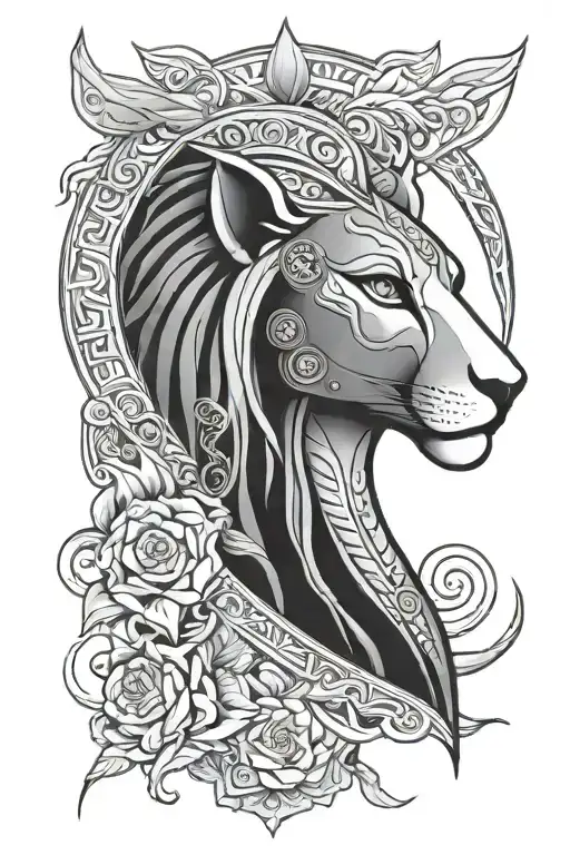 Sekhmet tattoo design idea