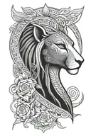 Sekhmet tattoo design idea