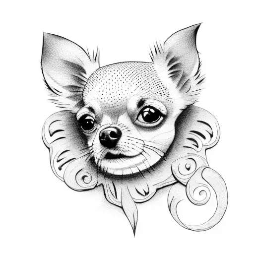 small chihuahua  tattoo design idea