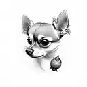 small chihuahua  tattoo design idea