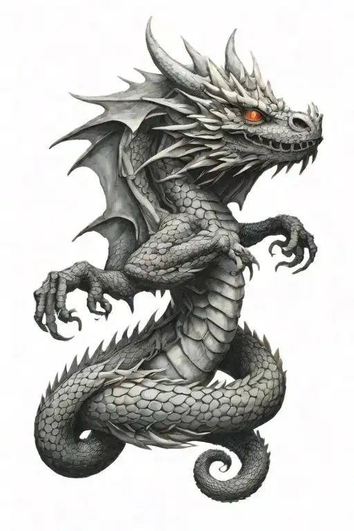 dragon death tattoo design idea