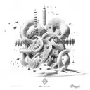 gnocchi, bucatini, cavatelli  tattoo design idea