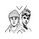 Justin Bieber and Mac miller tattoo design idea