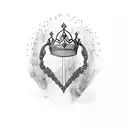 Madhu name with heart beat and queen crown  tattoo design idea