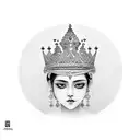 Madhu name with heart beat and queen crown  tattoo design idea