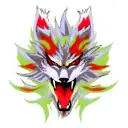 fire wolf tattoo design idea