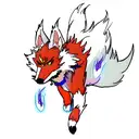 fire wolf tattoo design idea