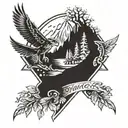 nature adventure power fame unity strength tattoo design idea