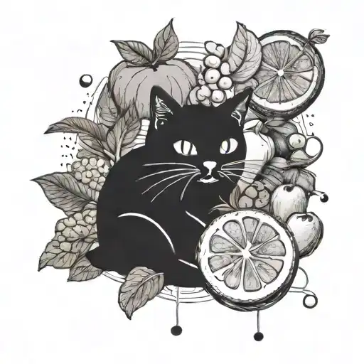 beach, veggies, fruit, food, cat memes  tattoo design idea