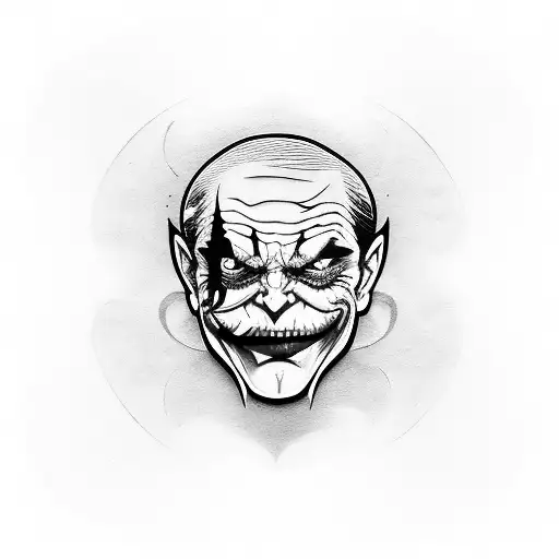 joker with card tattoo design idea