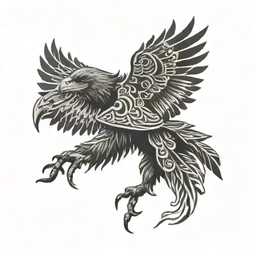 black eagle and bear germany tattoo design idea