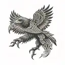black eagle and bear germany tattoo design idea