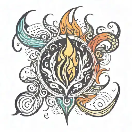 flame tattoo design for man burning hot raging flame single flame multicolour slim tall sleek design colourful masculine tattoo design idea