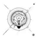 ocean inside light bulb   tattoo design idea
