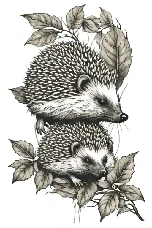 hedgehog tattoo design idea