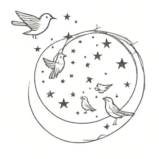 Stars are captive to the sky, I am captive to the earth, birds are free in both. tattoo design idea