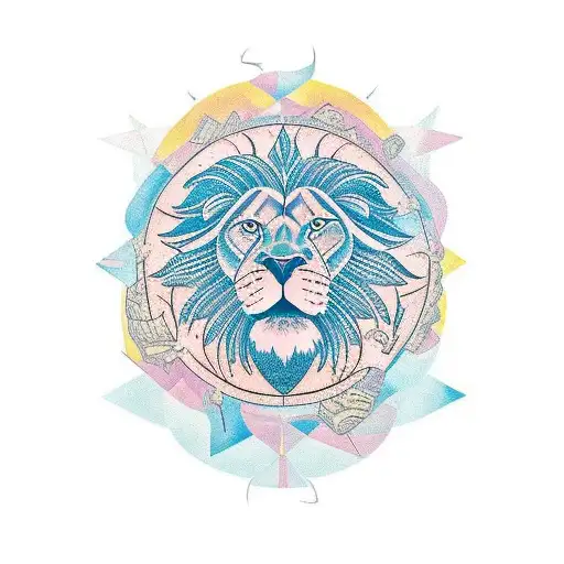 Sales graph transforming into a lion's mane tattoo design idea