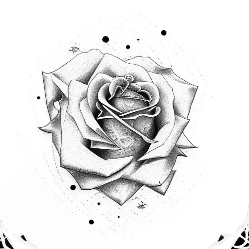 Rose and aircraft tattoo design idea