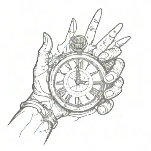 hands of clock face 4:44 am tattoo design idea