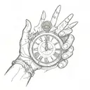 hands of clock face 4:44 am tattoo design idea