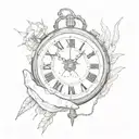 hands of clock face 4:44 am tattoo design idea