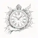 hands of clock face 4:44 am tattoo design idea