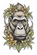 jungle gorilla face tattoo design idea