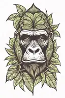 jungle gorilla face tattoo design idea