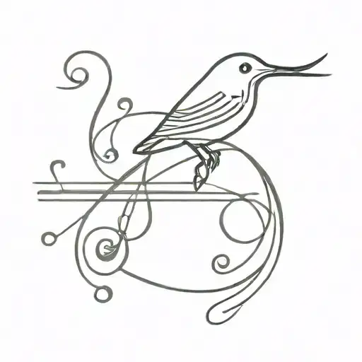 birds evolution music note tattoo design idea