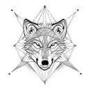 wolf with compass tattoo design idea