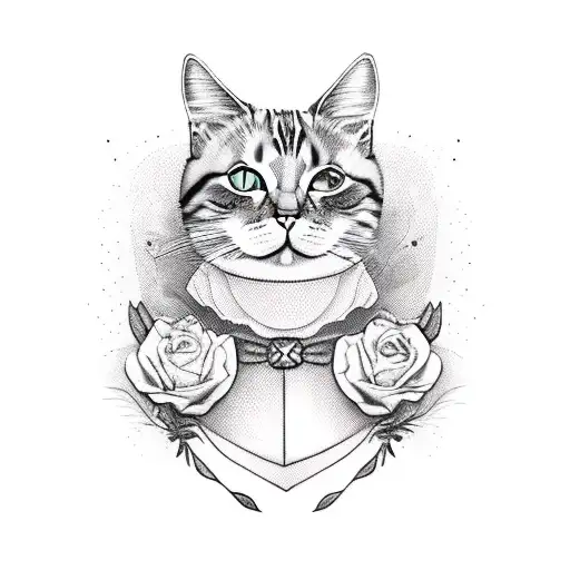 Cat smiling of alice in wonderland   tattoo design idea