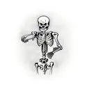 skeleton holding a beer tattoo design idea